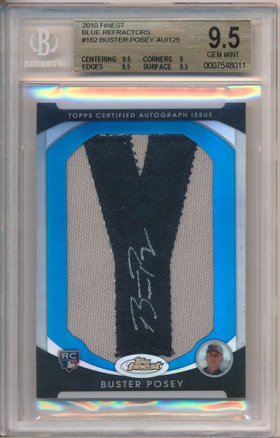 2010 Finest Blue Refractors #162 Buster Posey RC Auto /25 BGS 9.5